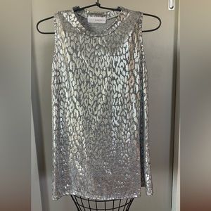 Shop Wanna B Silver & Gray sleeveless top Size L
